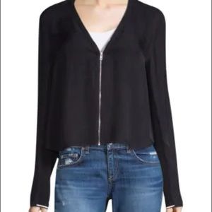 RAG & BONE Vanessa Zip Front Blouse In Black XS